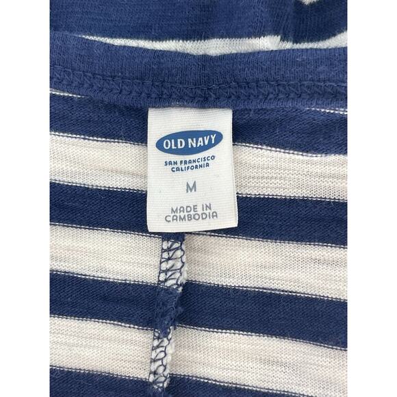 Old Navy Blue White Striped Short Sleeve Mini T-Shirt Dress Women's Size Medium - Picture 6 of 6